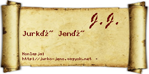 Jurkó Jenő névjegykártya